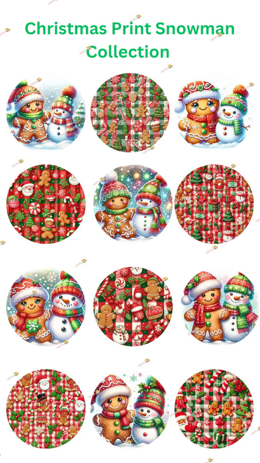 Christmas Snowman & Gingerbread Edible Images - 2" Round Sugar Discs