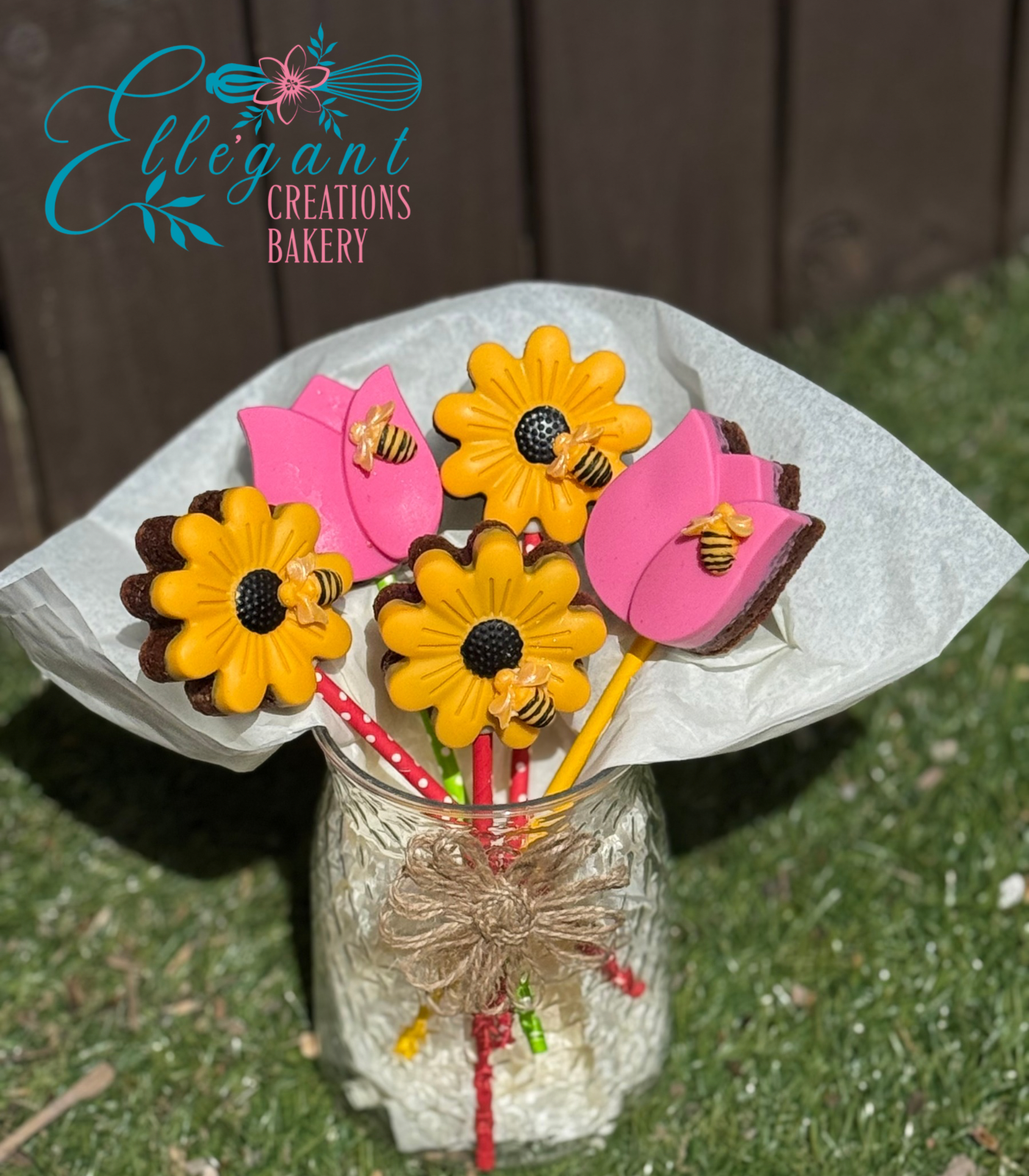 Flower brownie Pops