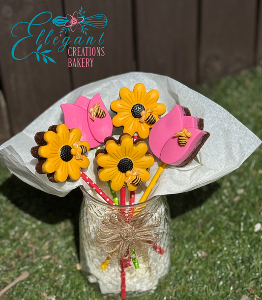 Flower brownie Pops